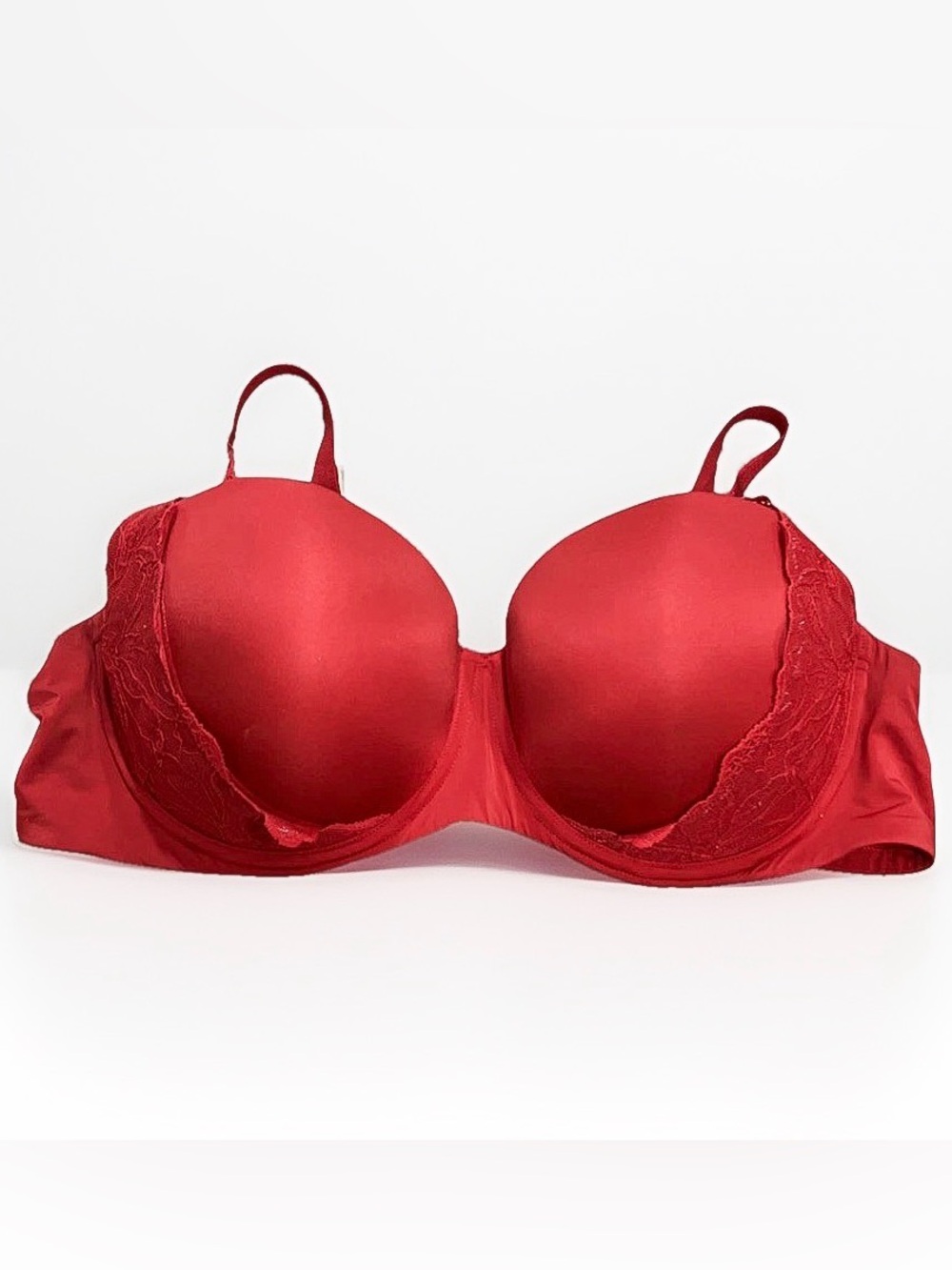 Torrid Curve Bra 42D Push Up Balconette Red Padded Underwire Convertible NWOT